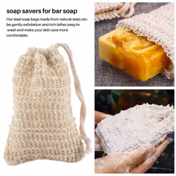 50Pcs Shower Bath Sisal Soap Bag Exfoliating Soap Saver Pouch Holder