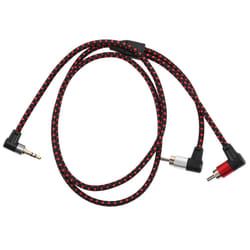 90 Degree 3.5mm Male to 2 RCA AUX Y Microphone Plug for Laptop 1M