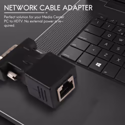 VGA Extender Male To LAN CAT5 CAT6 RJ45 Network Cable Adapter
