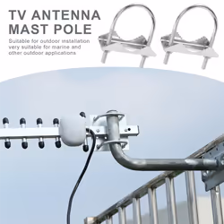 2 PCS Antenna Mount Clamp U-Bolt Mounting Hardware Antenna Mast Clamp