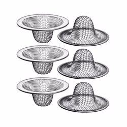 6 Pack-2.125Inch Top/1Inch Basket - Sink Drain Strainer Hair Catcher