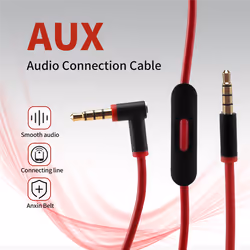 Audio Cable for Beats By Dr Dre Headphones with Line Mic for Studio