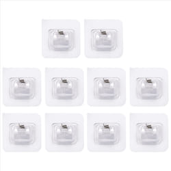 10PCS Self Adhesive Curtain Rod Holders Nail Free Adjustable -2