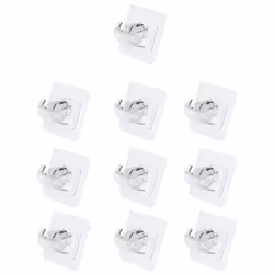 10PCS Self Adhesive Curtain Rod Holders Nail Free Adjustable -2