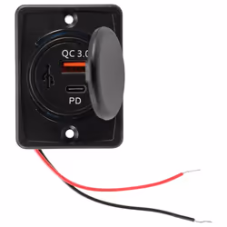 Car Charger Socket 18W and QC 3.0 USB for Car Boat Marine Rv Mobile