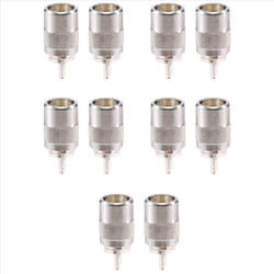 10pcs UHF male PL259 plug solder RG8 RG213 LMR400 7D-FB cable silver