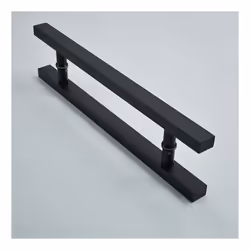 Matte Black Stainless Steel Glass / Wooden Door Handle