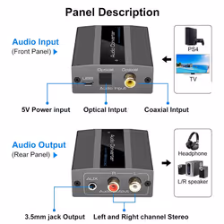 Optical to RCA Converter Audio Converter Digital to Analog Audio