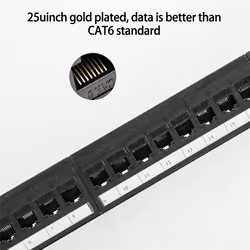 19Inch 1U Pass-Through 24 Port CAT6 RJ45 contact port(RJ45 contact port)
