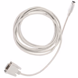 DB9P to 8P Mini Din RS232 Download Cable White 8.2 Ft for PLC DVP-EH