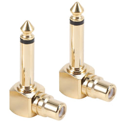 RCA Female Jack to 1/4 inch Mono Male Plug Right Angle Audio Adapter