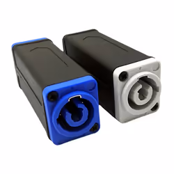 LED PowerCon AC Coupler Adapter Extender Connector Blue to White