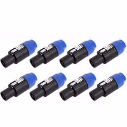 8 Pack Audio Cable Adapter Connectors, 4 Pole Audio Speaker Plug