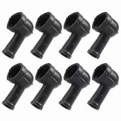 8 Pcs 15mm x 8mm Black PVC Battery Terminal Insulating Covers Boots