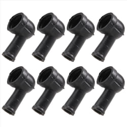 8 Pcs 15mm x 8mm Black PVC Battery Terminal Insulating Covers Boots