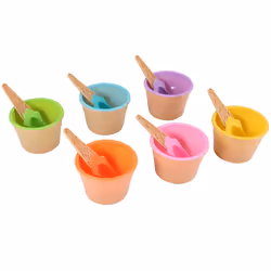6Pcs Ice Cream Bowl Set Different Color Ice Cream Spoon Children Bowl