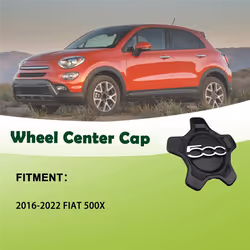Car Wheel Center Cap Cover for Fiat 500X 2016-2022 6AN68LXHAA, Black