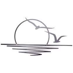 Sunrise Metal Wall Art, Sun and Seagulls Wall Decor, Metal Wall Decor