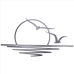 Sunrise Metal Wall Art, Sun and Seagulls Wall Decor, Metal Wall Decor