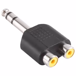 Male Stereo To 2 Dual RCA Female Y Splitter Audio Adapter Converter