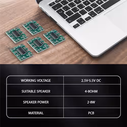5 Pcs Digital Power Amplifier Board,2X3W Type D PAM8403 Audio Module