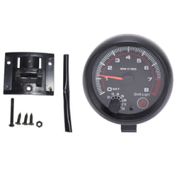 3.75 inch 12V White LED Backlit Tachometer Gauge with Red Shift Light