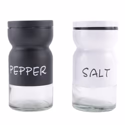 Farmhouse Salt and Pepper Shakers Set with Adjustable Lids, Modern