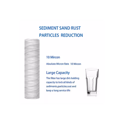 10 Micron 10 Inch x 2.5 Inch String Wound Sediment Water Filter