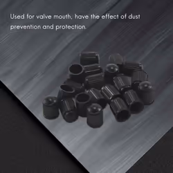 20pcs Plastic Bike Valve Dust Caps Black