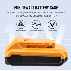Battery Replacement Plastic Case for DeWalt 20V DCB201,DCB203,DCB204