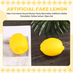 Fake Fruit Decoration Artificial Simulation Yellow Lemon 10pcs Set