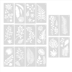 16 Pieces Leaves Stencil Reusable Sheet Painting Stencil Wall Stencil