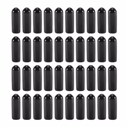 100Pcs Rubber End Caps 4Mm ID PVC Round Tube Bolt Cap Cover Black