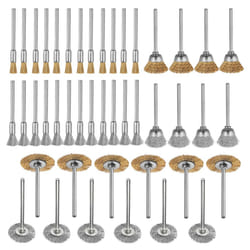 44 Pieces Mini Wire Brush Wheel Cup Brass Steel Wire Brush Set