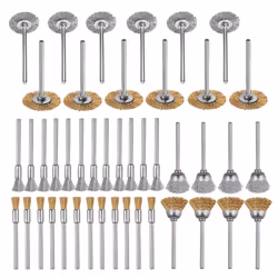 44 Pieces Mini Wire Brush Wheel Cup Brass Steel Wire Brush Set