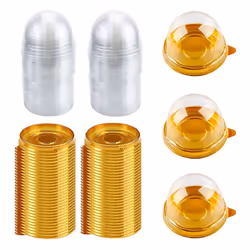 100 PCS Clear Plastic Mini Cupcake Box Round