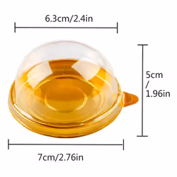 100 PCS Clear Plastic Mini Cupcake Box Round