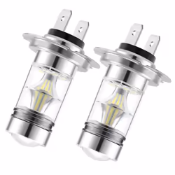1 Pair High Power LED H7 Bulb Car Fog Light Headlights 6000K White