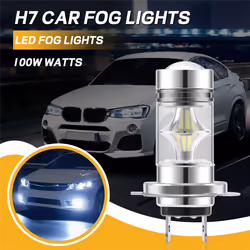 1 Pair High Power LED H7 Bulb Car Fog Light Headlights 6000K White