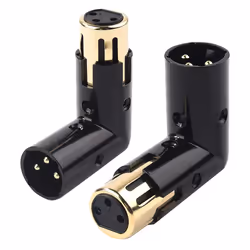 Audio Adapter Plug Adjustable Male to Female Right Angle XLR Adapter