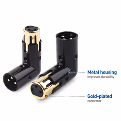 Audio Adapter Plug Adjustable Male to Female Right Angle XLR Adapter