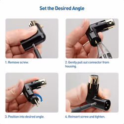 Audio Adapter Plug Adjustable Male to Female Right Angle XLR Adapter