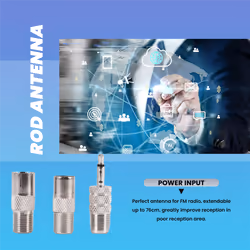 Rod Antenna 3.5mm Adapter FM Radio Antenna F Type Male Plug Connector