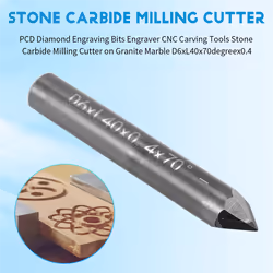 PCD Diamond Engraving Bits Engraver CNC Carving D6XL40X70degreeX0.4