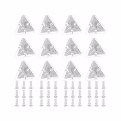 12Pcs Acrylic Corner Brackets with Semitransparent Screws Clear