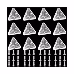 12Pcs Acrylic Corner Brackets with Semitransparent Screws Clear