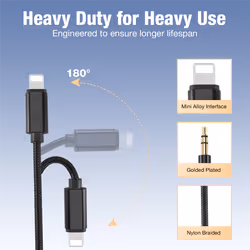 Car AUX Cable for iPhone Audio Cable Aux Cable to 3.5mm Premium Audio