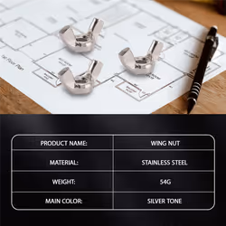 M6 Thread Dia Stainless Steel Wing nut Butterfly Wing Nuts 10 Pcs