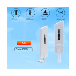 2PCS 5G/3G/4G/GSM Full Band Gain 40DBi Antenna, Black SMA Male