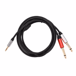 3.5mm to Dual 6.5mm Adapter Jack Audio Cable for Guitar Mixer Bass